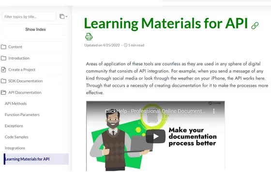 Include tutorials, FAQs, and other learning materials, image 7 – ClickHelp Use Cases