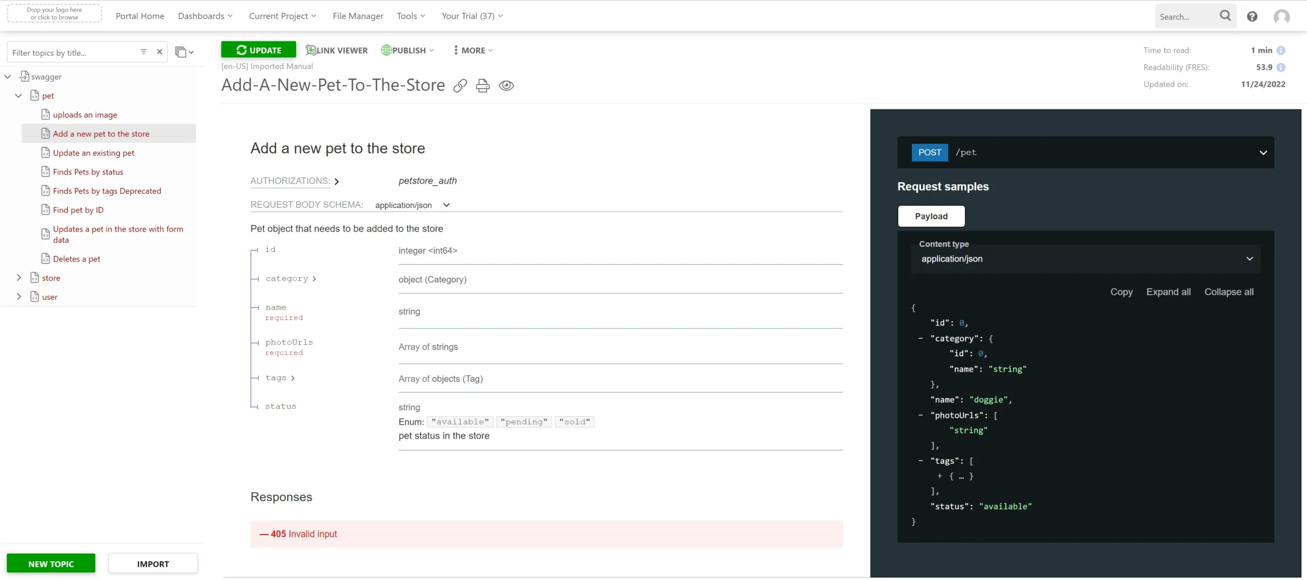 Import From Swagger/OpenAPI, image 9 – ClickHelp Use Cases