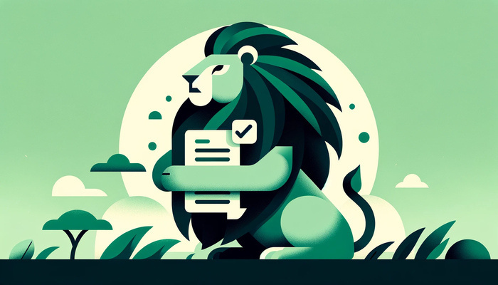 lion embracing document