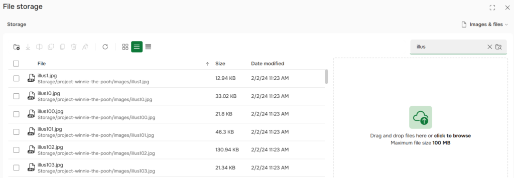 search across folders
